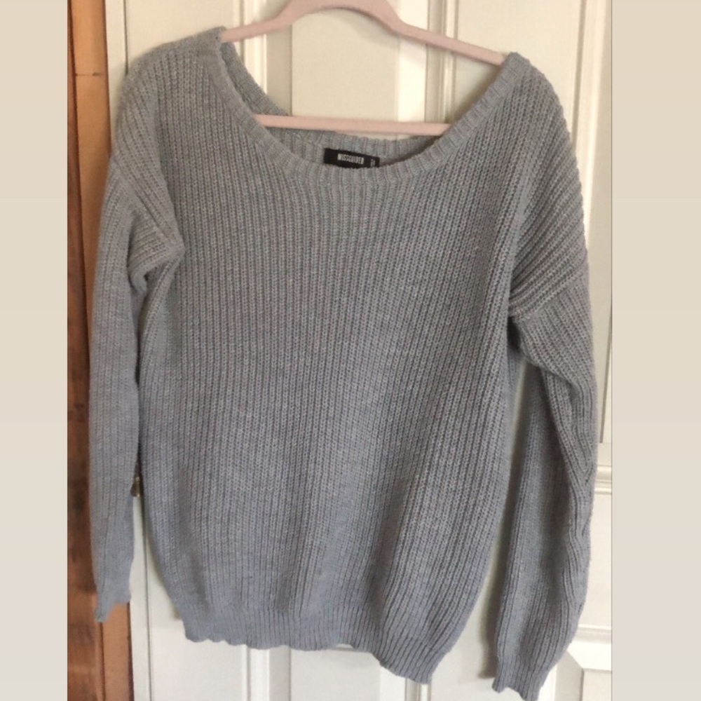 Missguided Off shoulder Sweater Gray S/M
